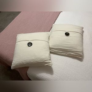 Textured linen pillow covers - pottery barn